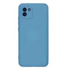Samsung Galaxy A03 Kılıf Nano içi Kadife Silikon - Mavi