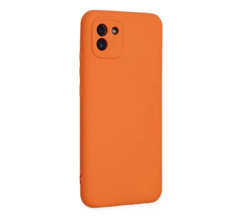 Samsung Galaxy A03 Kılıf Nano içi Kadife Silikon - Turuncu