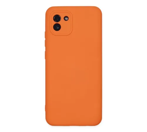 Samsung Galaxy A03 Kılıf Nano içi Kadife Silikon - Turuncu