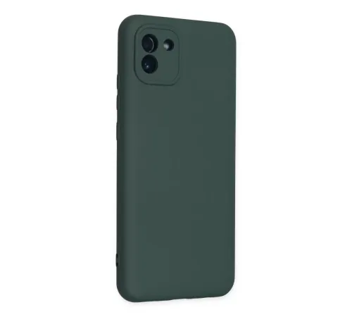 Samsung Galaxy A03 Kılıf Nano içi Kadife Silikon - Koyu Yeşil