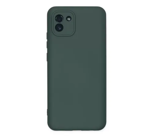 Samsung Galaxy A03 Kılıf Nano içi Kadife Silikon - Koyu Yeşil