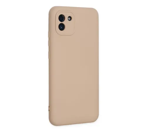 Samsung Galaxy A03 Kılıf Nano içi Kadife Silikon - Pudra