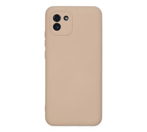 Samsung Galaxy A03 Kılıf Nano içi Kadife Silikon - Pudra