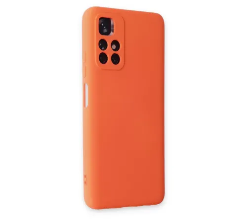 Xiaomi Redmi Note 11T Kılıf Nano içi Kadife Silikon - Turuncu