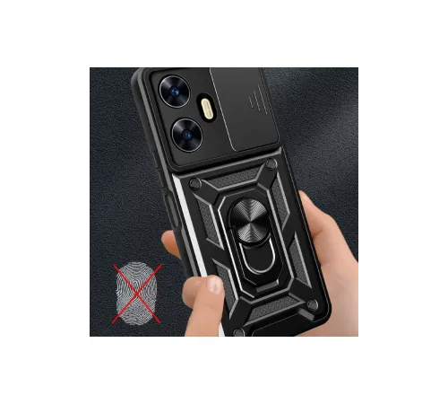 Realme C55 Kılıf Pars Lens Yüzüklü Silikon - Kırmızı