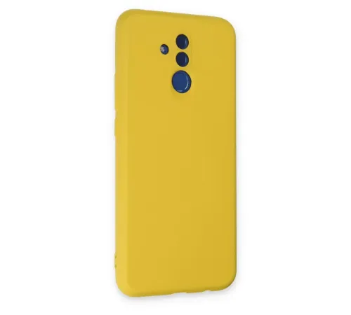 Huawei Mate 20 Lite Kılıf Nano içi Kadife Silikon - Sarı