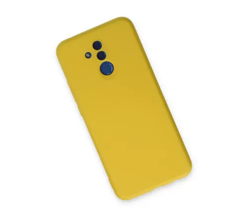 Huawei Mate 20 Lite Kılıf Nano içi Kadife Silikon - Sarı