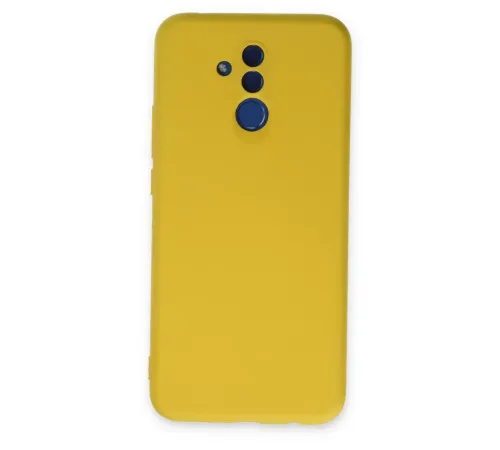 Huawei Mate 20 Lite Kılıf Nano içi Kadife Silikon - Sarı