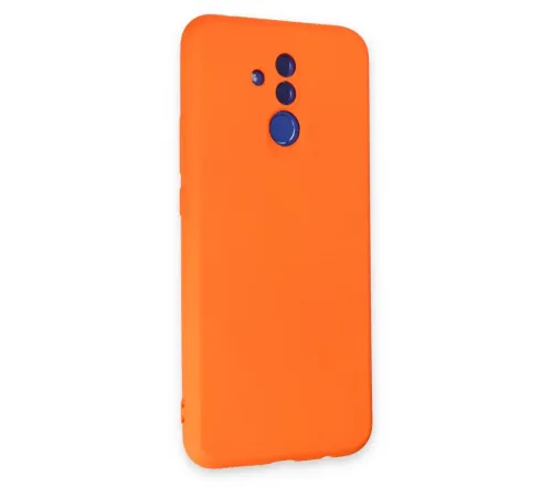 Huawei Mate 20 Lite Kılıf Nano içi Kadife Silikon - Turuncu