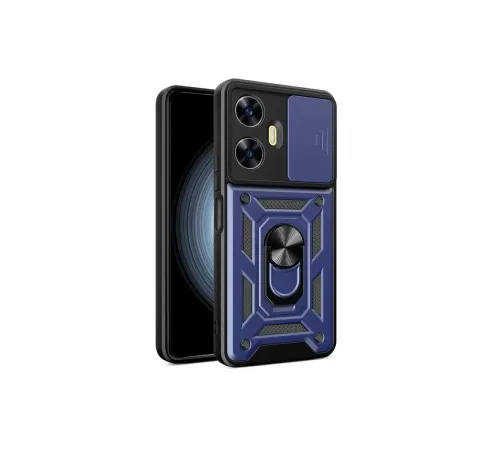 Realme C55 Kılıf Pars Lens Yüzüklü Silikon - Lacivert