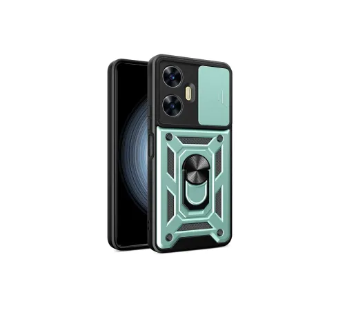 Realme C55 Kılıf Pars Lens Yüzüklü Silikon - Yeşil