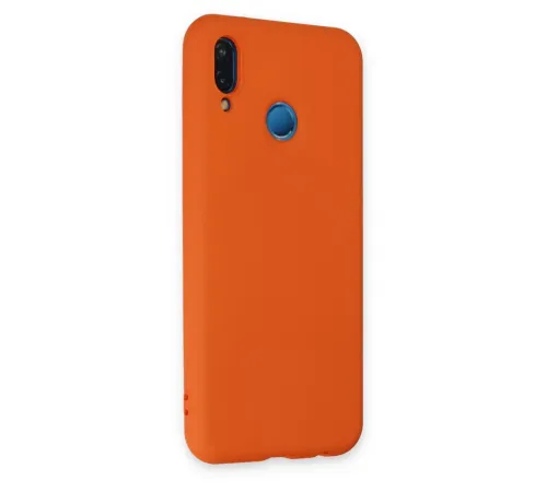 Huawei P20 Lite Kılıf Nano içi Kadife Silikon - Turuncu