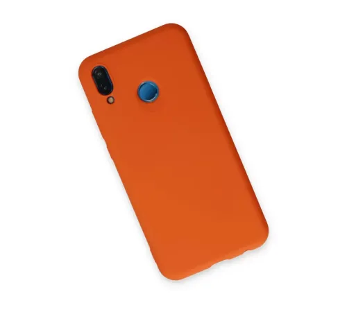 Huawei P20 Lite Kılıf Nano içi Kadife Silikon - Turuncu