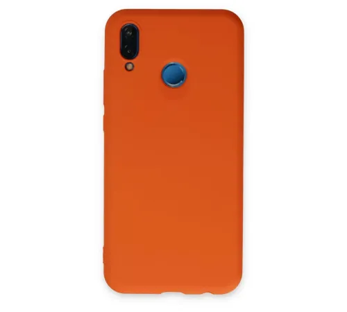 Huawei P20 Lite Kılıf Nano içi Kadife Silikon - Turuncu