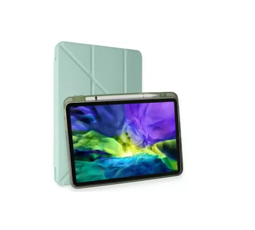 Apple iPad Air 4 10.9 Kılıf Kalemlikli Mars Tablet Kılıfı - Açık Yeşil