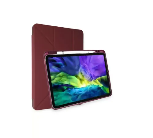 Apple iPad Air 4 10.9 Kılıf Kalemlikli Mars Tablet Kılıfı - Mürdüm