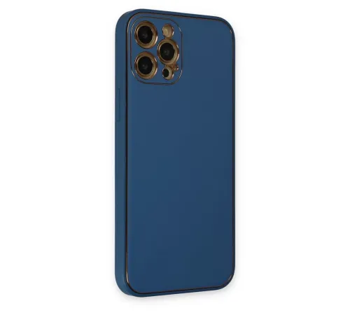 Apple iPhone 12 Pro Max Kılıf Coco Deri Silikon Kapak - Açık Mavi