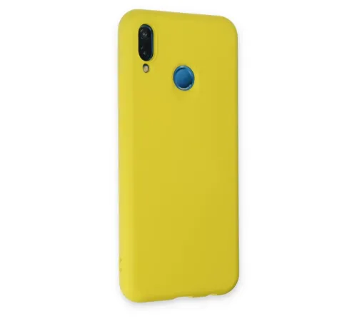 Huawei P20 Lite Kılıf Nano içi Kadife Silikon - Sarı