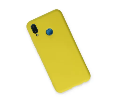 Huawei P20 Lite Kılıf Nano içi Kadife Silikon - Sarı