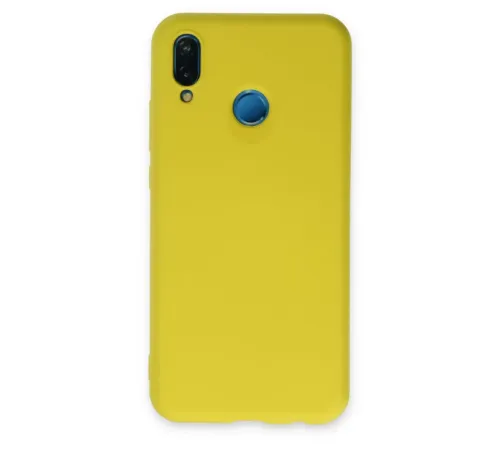 Huawei P20 Lite Kılıf Nano içi Kadife Silikon - Sarı
