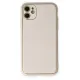 Apple iPhone 12 Kılıf Coco Deri Silikon Kapak - Beyaz