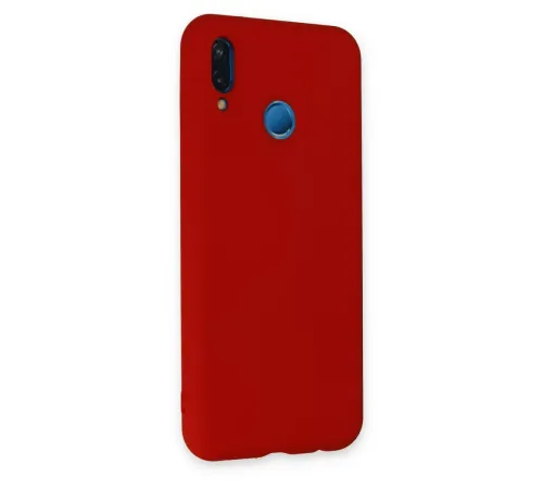 Huawei P20 Lite Kılıf Nano içi Kadife Silikon - Kırmızı