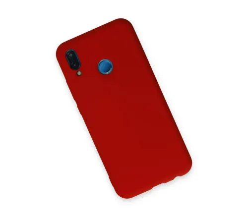 Huawei P20 Lite Kılıf Nano içi Kadife Silikon - Kırmızı