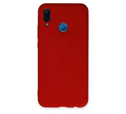 Huawei P20 Lite Kılıf Nano içi Kadife Silikon - Kırmızı