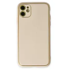 Apple iPhone 12 Kılıf Coco Deri Silikon Kapak - Gold