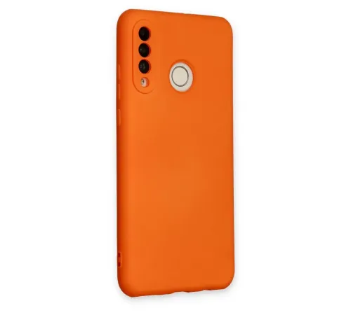 Huawei P30 Lite Kılıf Nano içi Kadife Silikon - Turuncu