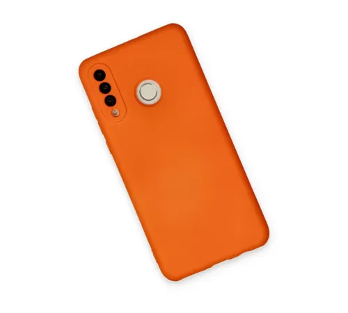 Huawei P30 Lite Kılıf Nano içi Kadife Silikon - Turuncu