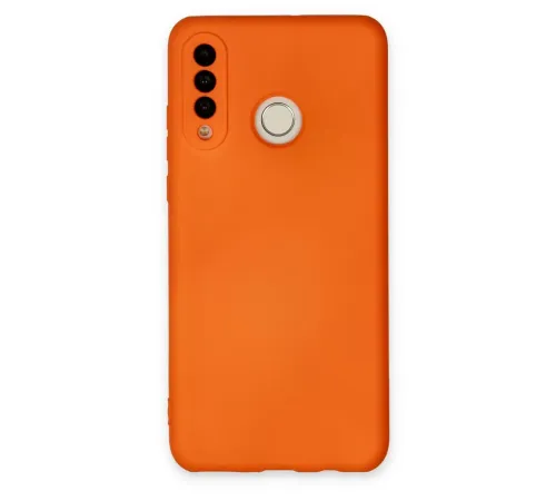 Huawei P30 Lite Kılıf Nano içi Kadife Silikon - Turuncu