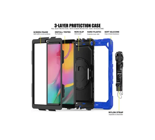 Samsung Galaxy T510 Tab A 10.1 Kılıf Pars Tablet Kapak - Mavi