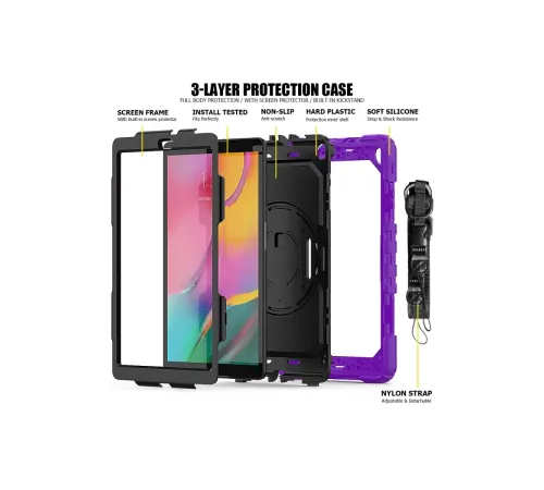 Samsung Galaxy T510 Tab A 10.1 Kılıf Pars Tablet Kapak - Mor