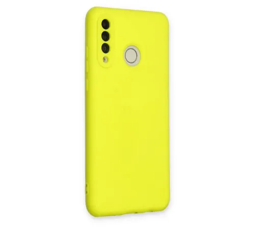 Huawei P30 Lite Kılıf Nano içi Kadife Silikon - Sarı