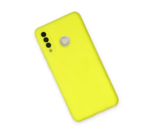Huawei P30 Lite Kılıf Nano içi Kadife Silikon - Sarı