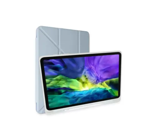 Apple iPad Pro 12.9 (2021) Kılıf Kalemlikli Mars Tablet Kılıfı - Mavi