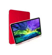 Apple iPad Pro 12.9 (2021) Kılıf Kalemlikli Mars Tablet Kılıfı - Kırmızı
