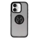 Apple iPhone 16 Kılıf Montreal Yüzüklü Silikon Kapak - Siyah
