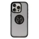 Apple iPhone 16 Pro Kılıf Montreal Yüzüklü Silikon Kapak - Siyah