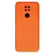 Xiaomi Redmi Note 9 Kılıf Nano içi Kadife Silikon - Turuncu
