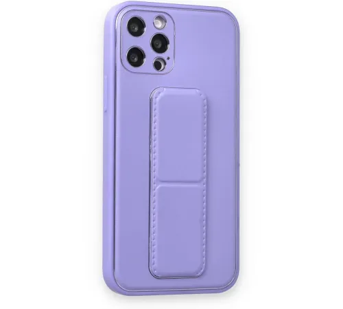 Apple iPhone 12 Pro Kılıf Coco Deri Standlı Kapak - Koyu Lila