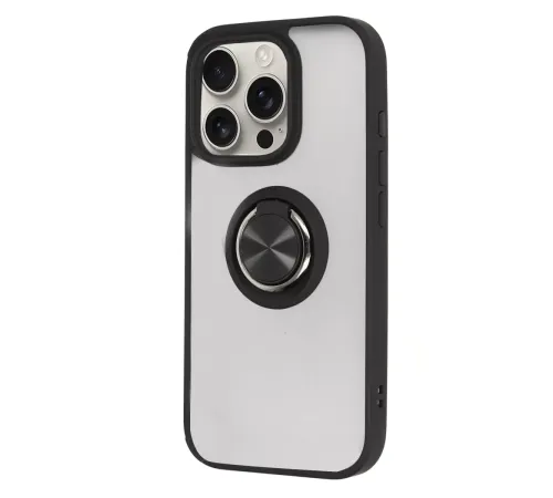Apple iPhone 16 Pro Max Kılıf Montreal Yüzüklü Silikon Kapak - Siyah