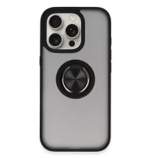 Apple iPhone 16 Pro Max Kılıf Montreal Yüzüklü Silikon Kapak - Siyah