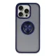 Apple iPhone 16 Pro Max Kılıf Montreal Yüzüklü Silikon Kapak - Lacivert