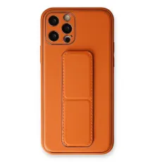 Apple iPhone 12 Pro Kılıf Coco Deri Standlı Kapak - Turuncu