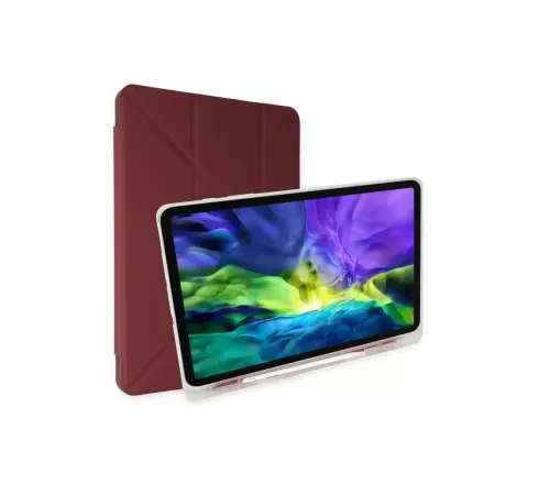 Samsung Galaxy X200 Tab A8 10.5 Kılıf Kalemlikli Mars Tablet Kılıfı - Mürdüm