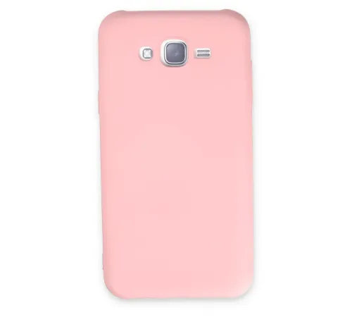 Samsung Galaxy J7 Kılıf Nano içi Kadife Silikon - Pudra