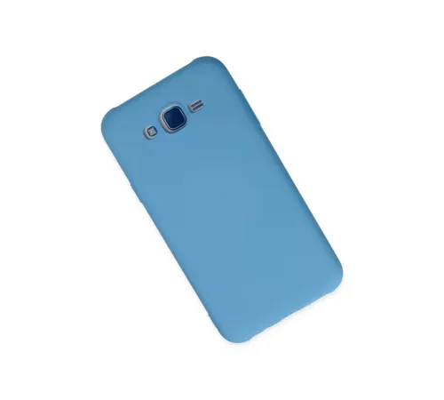 Samsung Galaxy J7 Kılıf Nano içi Kadife Silikon - Mavi