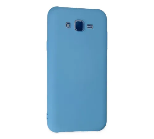 Samsung Galaxy J7 Kılıf Nano içi Kadife Silikon - Mavi